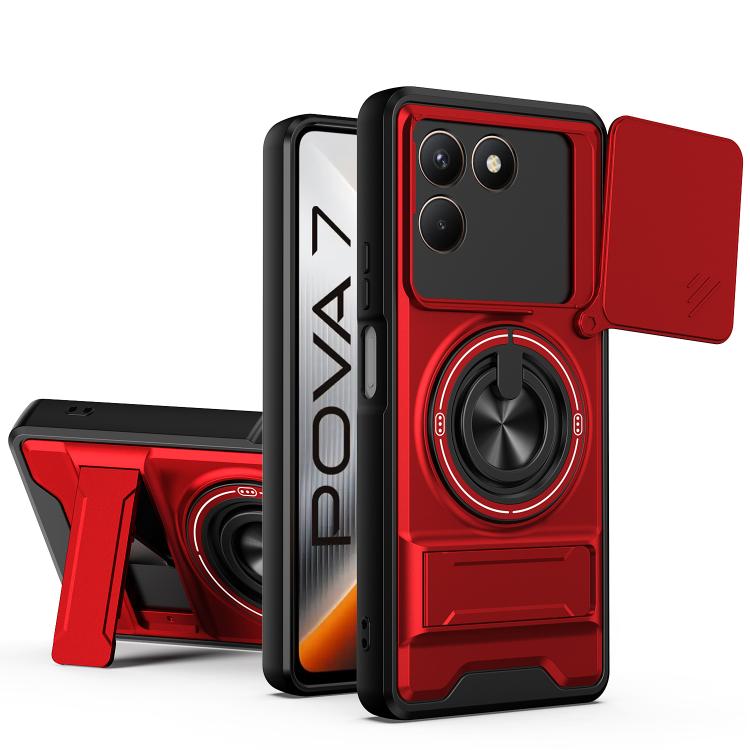 Lens Sliding Window Multifunctional Magnetic Shockproof Phone Case, For Tecno Pova 8 5G, For Tecno Spark 50 5G, For Tecno Pova Curve 2 5G, For Tecno Spark 50 4G, For Tecno Camon 50 Pro 4G, For Tecno Camon 50 4G, For Tecno Spark Go 3                    ...