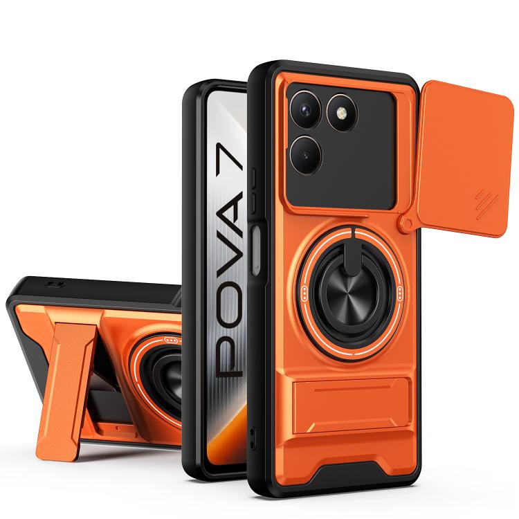 Lens Sliding Window Multifunctional Magnetic Shockproof Phone Case, For Tecno Pova 8 5G, For Tecno Spark 50 5G, For Tecno Pova Curve 2 5G, For Tecno Spark 50 4G, For Tecno Camon 50 Pro 4G, For Tecno Camon 50 4G, For Tecno Spark Go 3                    ...