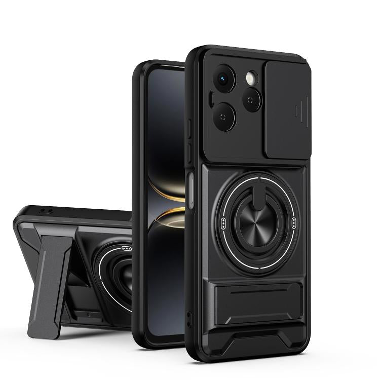 Lens Sliding Window Multifunctional Magnetic Shockproof Phone Case, For Tecno Pova 8 5G, For Tecno Spark 50 5G, For Tecno Pova Curve 2 5G, For Tecno Spark 50 4G, For Tecno Camon 50 Pro 4G, For Tecno Camon 50 4G, For Tecno Spark Go 3                    ...