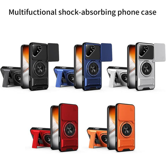 Lens Sliding Window Multifunctional Magnetic Shockproof Phone Case, For Tecno Pova 8 Pro 5G, For Tecno Pova 8 5G, For Tecno Spark 50 5G, For Tecno Pova Curve 2 5G, For Tecno Spark 50 4G, For Tecno Camon 50 Pro 4G, For Tecno Camon 50 4G                 ...