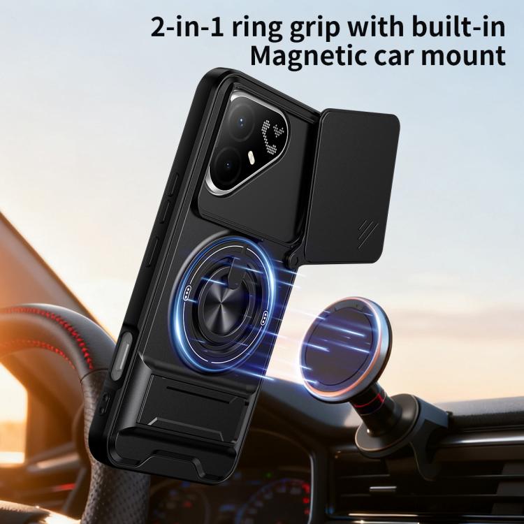 Lens Sliding Window Multifunctional Magnetic Shockproof Phone Case, For Tecno Pova 8 Pro 5G, For Tecno Pova 8 5G, For Tecno Spark 50 5G, For Tecno Pova Curve 2 5G, For Tecno Spark 50 4G, For Tecno Camon 50 Pro 4G, For Tecno Camon 50 4G                 ...