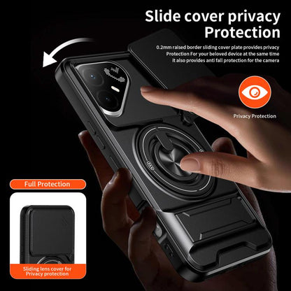Lens Sliding Window Multifunctional Magnetic Shockproof Phone Case, For Tecno Pova 8 Pro 5G, For Tecno Pova 8 5G, For Tecno Spark 50 5G, For Tecno Pova Curve 2 5G, For Tecno Spark 50 4G, For Tecno Camon 50 Pro 4G, For Tecno Camon 50 4G                 ...