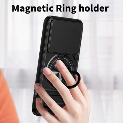 Lens Sliding Window Multifunctional Magnetic Shockproof Phone Case, For Tecno Pova 8 Pro 5G, For Tecno Pova 8 5G, For Tecno Spark 50 5G, For Tecno Pova Curve 2 5G, For Tecno Spark 50 4G, For Tecno Camon 50 Pro 4G, For Tecno Camon 50 4G                 ...