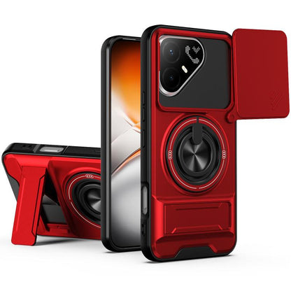 Lens Sliding Window Multifunctional Magnetic Shockproof Phone Case, For Tecno Pova 8 Pro 5G, For Tecno Pova 8 5G, For Tecno Spark 50 5G, For Tecno Pova Curve 2 5G, For Tecno Spark 50 4G, For Tecno Camon 50 Pro 4G, For Tecno Camon 50 4G                 ...