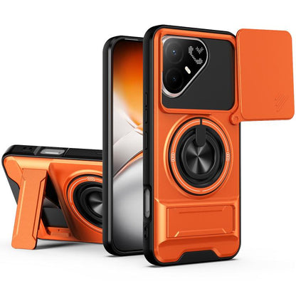 Lens Sliding Window Multifunctional Magnetic Shockproof Phone Case, For Tecno Pova 8 Pro 5G, For Tecno Pova 8 5G, For Tecno Spark 50 5G, For Tecno Pova Curve 2 5G, For Tecno Spark 50 4G, For Tecno Camon 50 Pro 4G, For Tecno Camon 50 4G                 ...