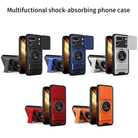 Lens Sliding Window Multifunctional Magnetic Shockproof Phone Case, For Tecno Spark 50 Pro 4G, For Tecno Pova 8 Pro 5G, For Tecno Pova 8 5G, For Tecno Spark 50 5G, For Tecno Pova Curve 2 5G, For Tecno Spark 50 4G, For Tecno Camon 50 Pro 4G             ...