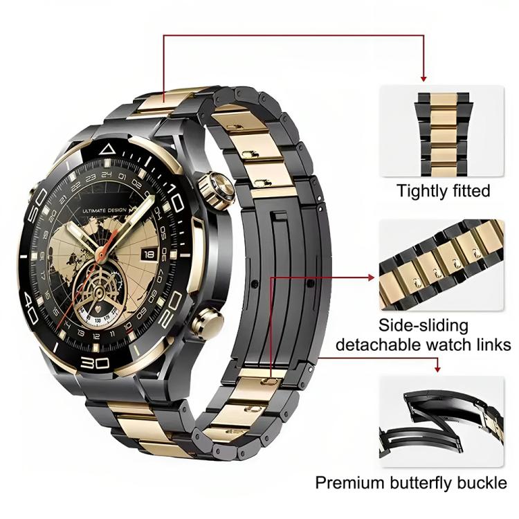 Folding Buckle Detachable Titanium Alloy Watch Band, 22mm