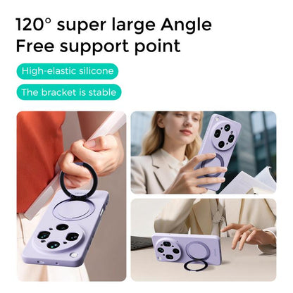 ABEEL Skin-friendly Feel Magnetic Liquid Silicone Phone Case with Holder, For OPPO Find X9 Ultra 5G, For OPPO Reno15 F 5G Global, For OPPO Reno15 Pro Max 5G Global, For OPPO Reno15 Pro 5G Global, For OPPO Reno15 5G Global, For OPPO Find X9             ...
