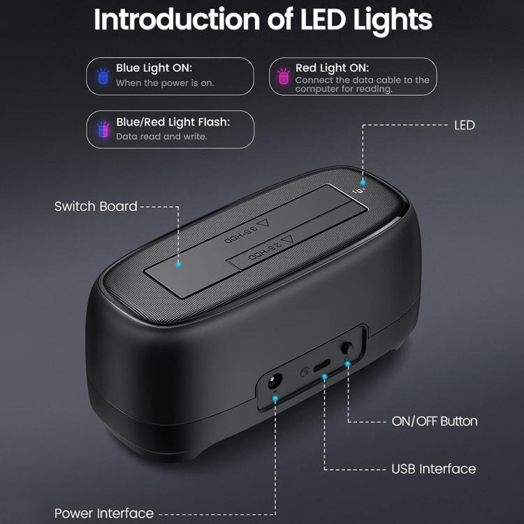 ORICO DD18C3 2.5 / 3.5 inch HDD / SSD SATA Single Bay Drive Docking Station, EU Plug, UK Plug, US Plug