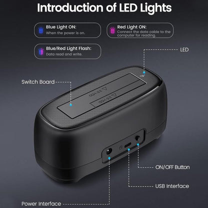 ORICO DD18C3 2.5 / 3.5 inch HDD / SSD SATA Single Bay Drive Docking Station, EU Plug, UK Plug, US Plug