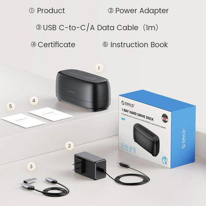 ORICO DD18C3 2.5 / 3.5 inch HDD / SSD SATA Single Bay Drive Docking Station, EU Plug, UK Plug, US Plug