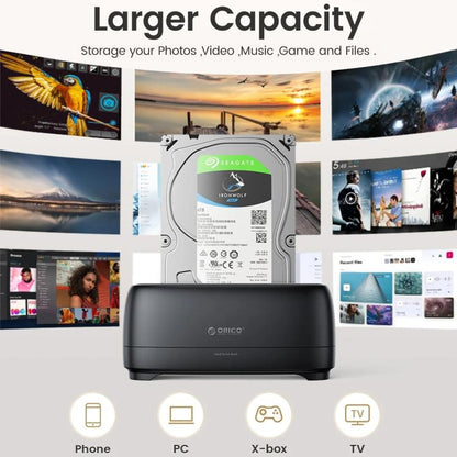 ORICO DD18C3 2.5 / 3.5 inch HDD / SSD SATA Single Bay Drive Docking Station, EU Plug, UK Plug, US Plug