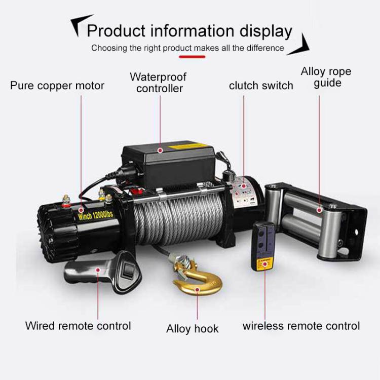 Manual Operation Handle Switch Car Electric Winch, 12V 3000 Lbs, 12V 3500 Lbs, 12V 4000 Lbs, 12V 4500 Lbs, 24V 3000 Lbs, 24V 3500 Lbs, 24V 4000 Lbs, 24V 4500 Lbs