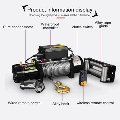 Manual Operation Handle Switch Car Electric Winch, 12V 3000 Lbs, 12V 3500 Lbs, 12V 4000 Lbs, 12V 4500 Lbs, 24V 3000 Lbs, 24V 3500 Lbs, 24V 4000 Lbs, 24V 4500 Lbs