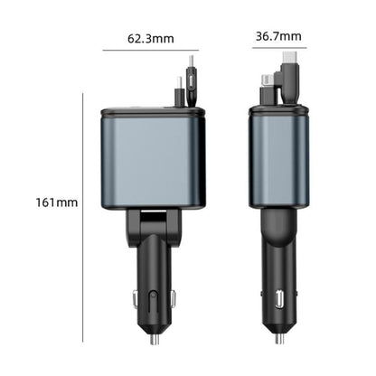 F9 Car MP3 Bluetooth Player Fast Charger with Retractable Cable, F9 with Retractable Cable
