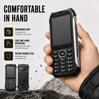Téléphone durci HP336 4G IP68, 3,5 pouces, batterie 4500 mAh, réseau : 4G, BT, FM, SOS, torche, prise UE, prise US, prise UK, prise AU