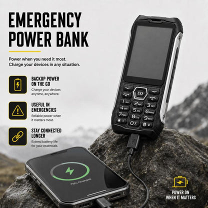 Téléphone durci HP336 4G IP68, 3,5 pouces, batterie 4500 mAh, réseau : 4G, BT, FM, SOS, torche, prise UE, prise US, prise UK, prise AU