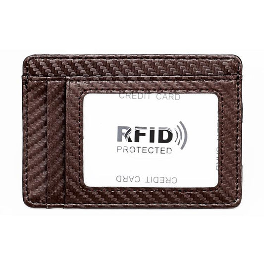 KB197 Pochette/Sac à cartes antivol tendance en fibre de carbone RFID