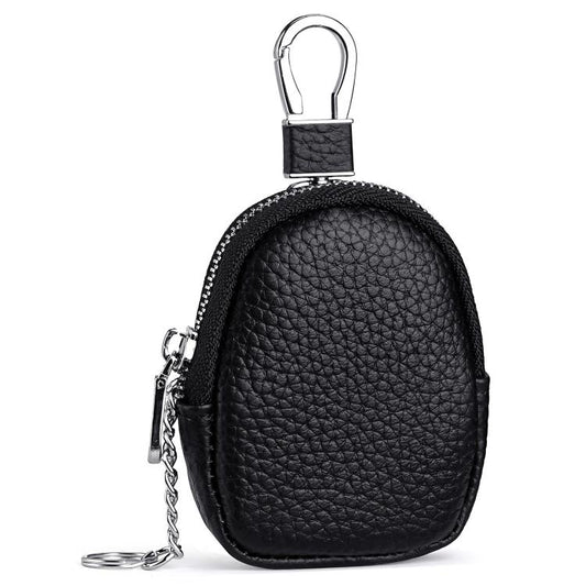 Mini sac en cuir véritable pour écouteurs, câble de données et monnaie