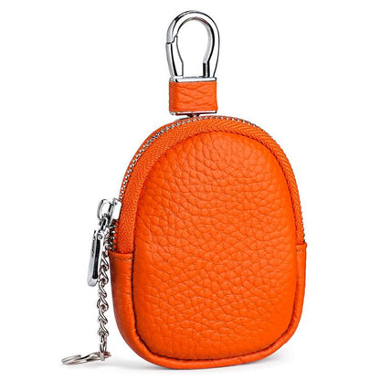 Mini Genuine Leather Earphone Data Cable Coin Bag