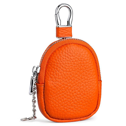 Mini sac en cuir véritable pour écouteurs, câble de données et monnaie