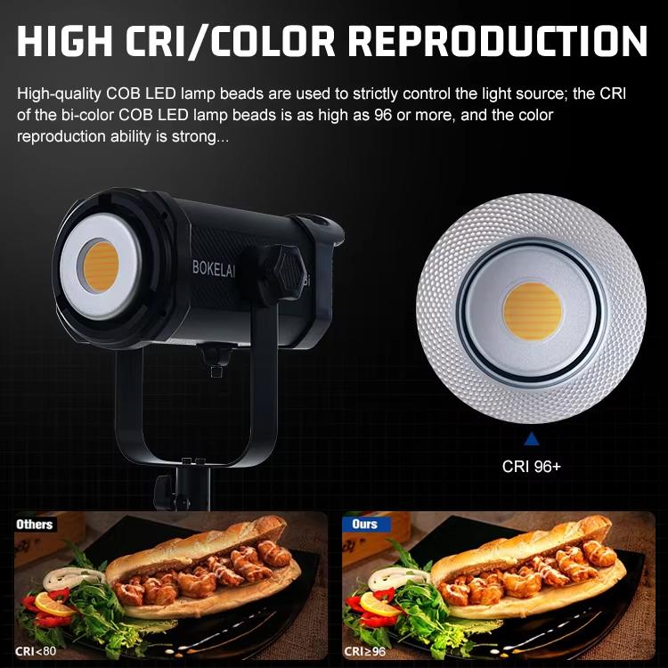 BOKELAI BK-300Bi 300W 2700K-6500K Dual Color Temperature LED Video Fill Light with Remote Control, US Plug, EU Plug, UK Plug