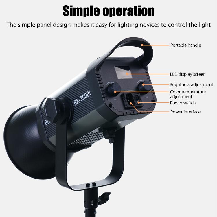 BOKELAI BK-300Bi 300W 2700K-6500K Dual Color Temperature LED Video Fill Light with Remote Control, US Plug, EU Plug, UK Plug