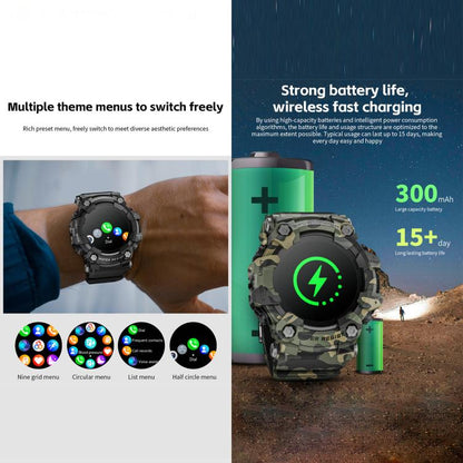 LOKMAT ATTACK GT Rugged Smart Watch, 1.32 inch, BT Call, SOS, Pedometer, Sleep Tracking, Heart Rate, Blood Pressure, Blood Oxygen