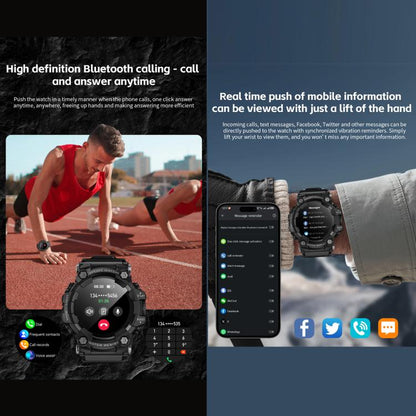 LOKMAT ATTACK GT Rugged Smart Watch, 1.32 inch, BT Call, SOS, Pedometer, Sleep Tracking, Heart Rate, Blood Pressure, Blood Oxygen