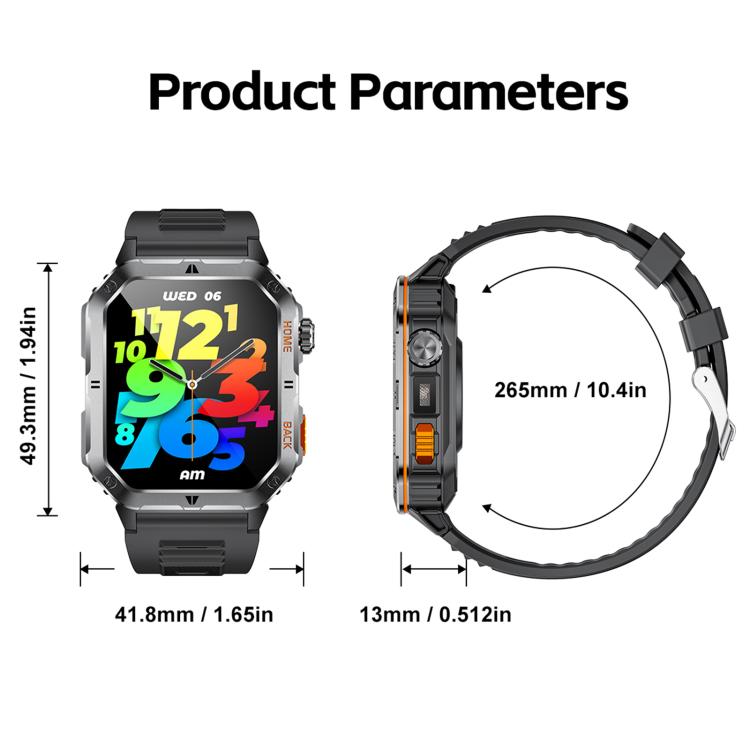 QS39 2.01 inch BT5.3 Sports Smart Watch, Support Voice Call / Sleep / Heart Rate / Blood Oxygen / Blood Pressure Health Monitor
