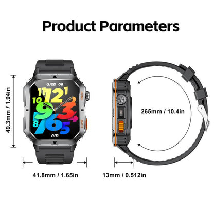 QS39 2.01 inch BT5.3 Sports Smart Watch, Support Voice Call / Sleep / Heart Rate / Blood Oxygen / Blood Pressure Health Monitor