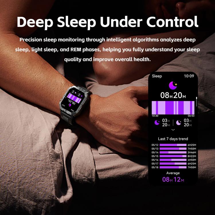QS39 2.01 inch BT5.3 Sports Smart Watch, Support Voice Call / Sleep / Heart Rate / Blood Oxygen / Blood Pressure Health Monitor
