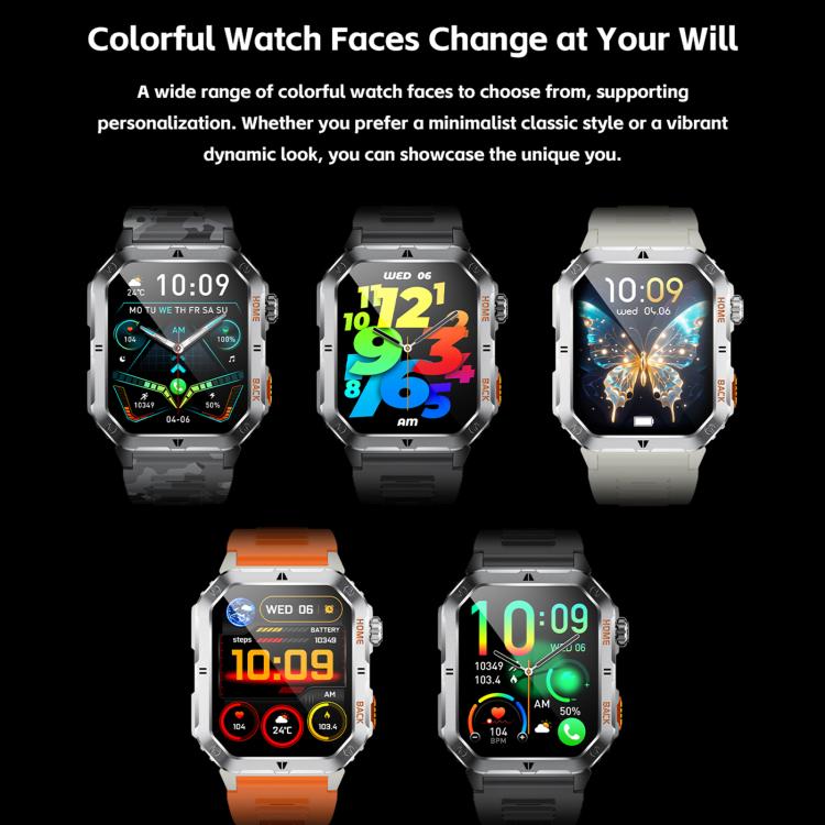 QS39 2.01 inch BT5.3 Sports Smart Watch, Support Voice Call / Sleep / Heart Rate / Blood Oxygen / Blood Pressure Health Monitor