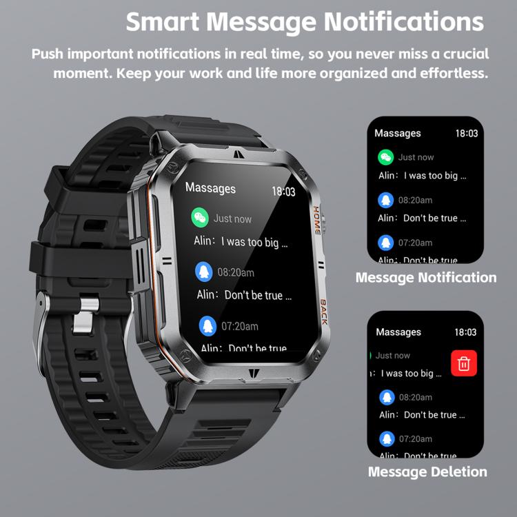 QS39 2.01 inch BT5.3 Sports Smart Watch, Support Voice Call / Sleep / Heart Rate / Blood Oxygen / Blood Pressure Health Monitor
