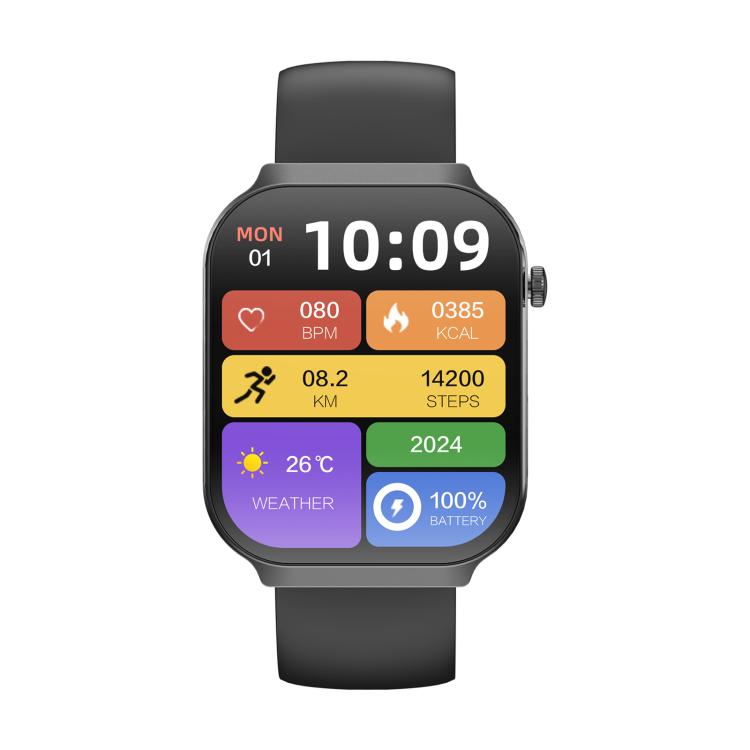 QS21 2.2 inch BT5.3 Sports Smart Watch, Support Sleep / Heart Rate / Blood Oxygen / Blood Pressure / HRV Health Monitor