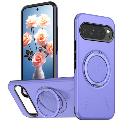 Metal Rotation Holder MagSafe TPU Hybrid PC Phone Case, For Google Pixel 10a, For Google Pixel 10 Pro XL / 9 Pro XL, For Google Pixel 10 / 10 Pro / 9 / 9 Pro
