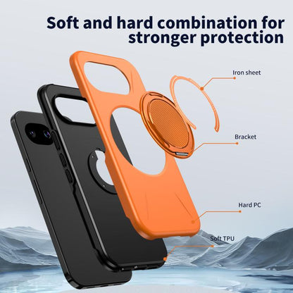 Metal Rotation Holder MagSafe TPU Hybrid PC Phone Case, For Google Pixel 10a, For Google Pixel 10 Pro XL / 9 Pro XL, For Google Pixel 10 / 10 Pro / 9 / 9 Pro