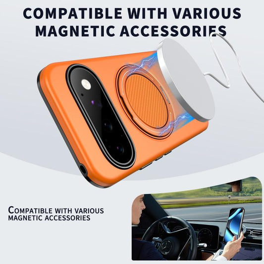 Metal Rotation Holder MagSafe TPU Hybrid PC Phone Case, For Google Pixel 11 Pro XL, For Google Pixel 11 Pro, For Google Pixel 10a, For Google Pixel 10 Pro XL / 9 Pro XL, For Google Pixel 10 / 10 Pro / 9 / 9 Pro