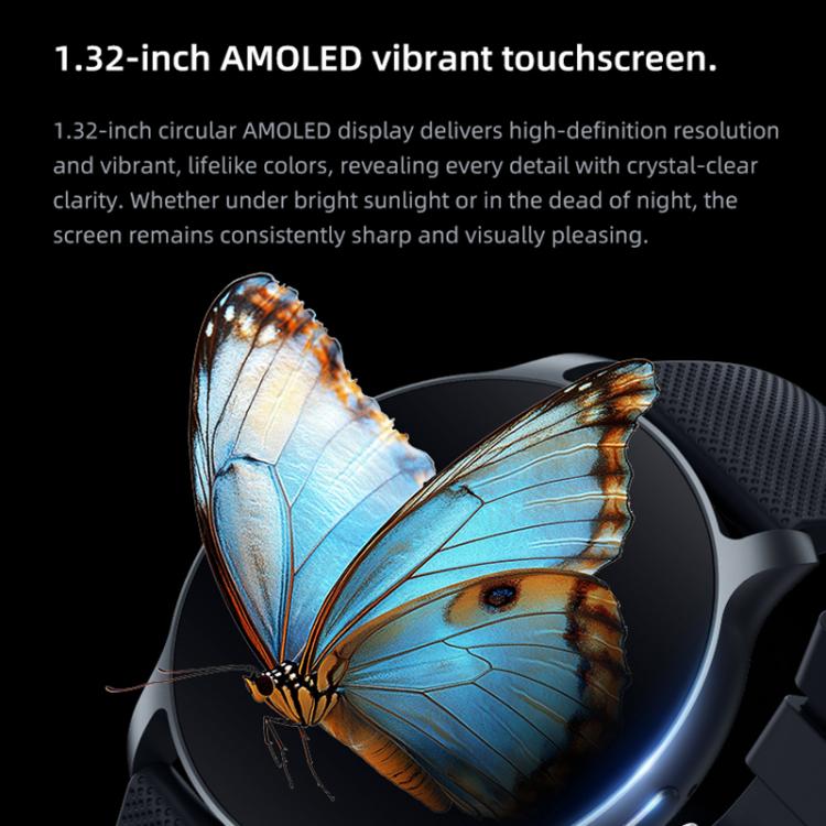 QS80 Pro 1.32-inch AMOLED Display Smart Sports Watch Supports Heart Rate Monitoring