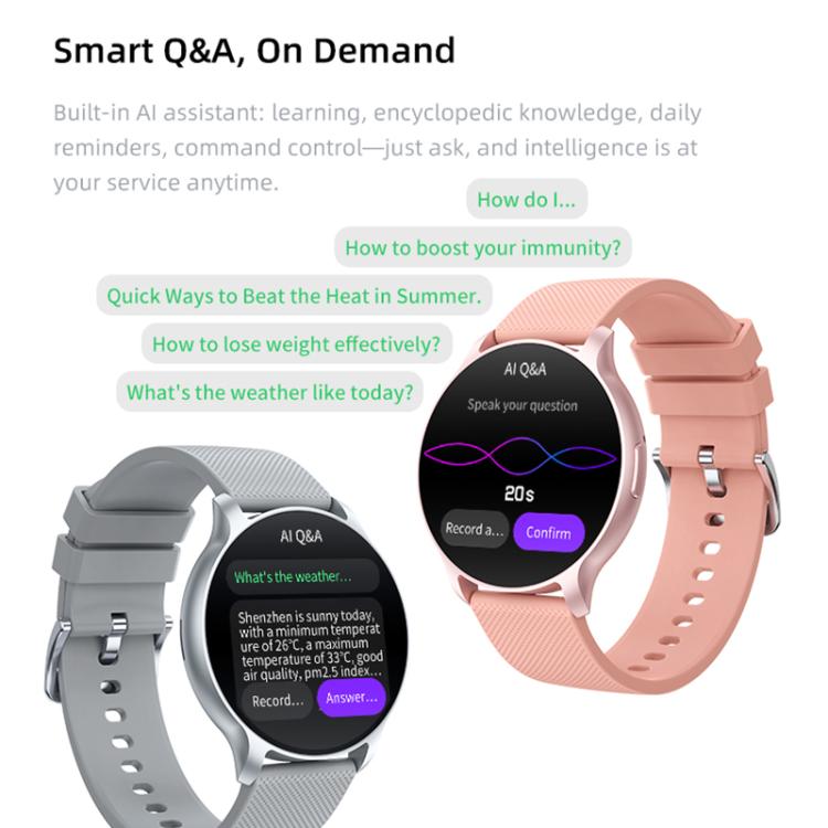 QS80 Pro 1.32-inch AMOLED Display Smart Sports Watch Supports Heart Rate Monitoring
