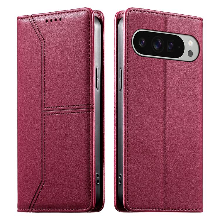 Stitched Line Magnetic RFID Vegan Leather Phone Case, For Google Pixel 11 Pro XL, For Google Pixel 11 / Pixel 11 Pro, For Google Pixel 10a, For Google Pixel 10 Pro XL / Pixel 9 Pro XL, For Google Pixel 10 / 10 Pro / Pixel 9 / 9 Pro, For Google Pixel 9a...