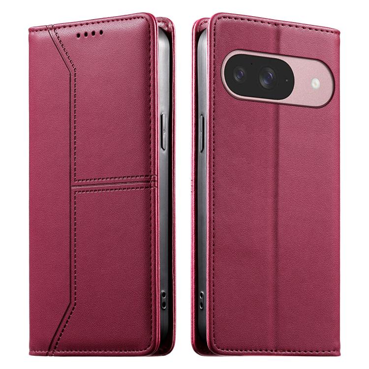 Stitched Line Magnetic RFID Vegan Leather Phone Case, For Google Pixel 11 Pro XL, For Google Pixel 11 / Pixel 11 Pro, For Google Pixel 10a, For Google Pixel 10 Pro XL / Pixel 9 Pro XL, For Google Pixel 10 / 10 Pro / Pixel 9 / 9 Pro, For Google Pixel 9a...