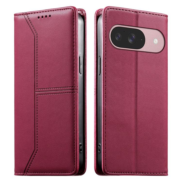 Stitched Line Magnetic RFID Vegan Leather Phone Case, For Google Pixel 11 Pro XL, For Google Pixel 11 / Pixel 11 Pro, For Google Pixel 10a, For Google Pixel 10 Pro XL / Pixel 9 Pro XL, For Google Pixel 10 / 10 Pro / Pixel 9 / 9 Pro, For Google Pixel 9a...