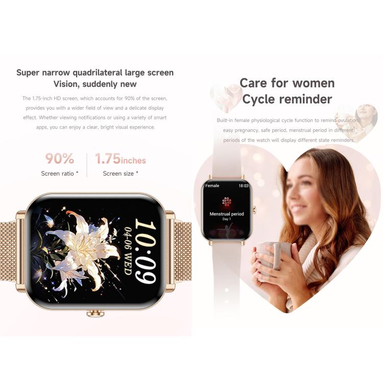 QS01 Pro 1.75-inch Smart Watch, Support Heart Rate, Blood Pressure, Blood Oxygen