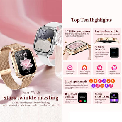 QS01 1.75-inch Smart Watch, Support Heart Rate, Blood Pressure, Blood Oxygen