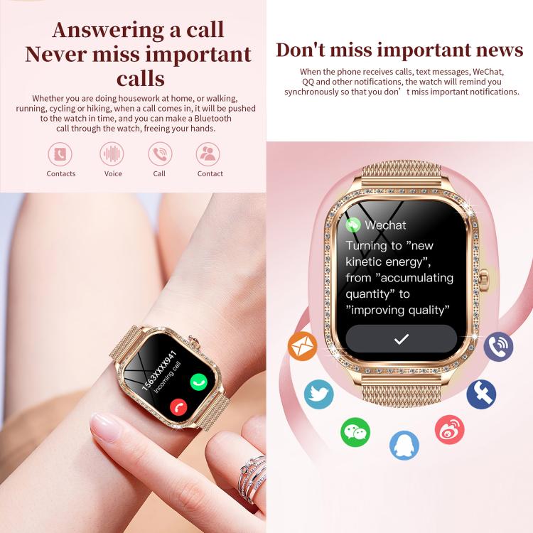 QS01 1.75-inch Smart Watch, Support Heart Rate, Blood Pressure, Blood Oxygen