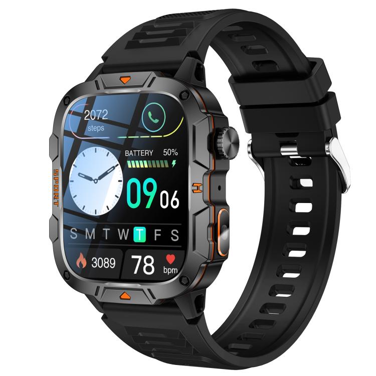 QX12 1.96-inch IPS Display Outdoor Sports IP68 Smart Watch with Flashlight