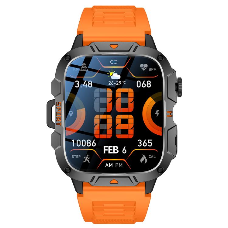 QX12 1.96-inch IPS Display Outdoor Sports IP68 Smart Watch with Flashlight