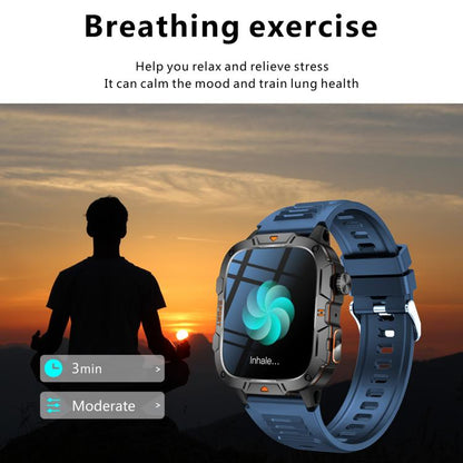 QX12 1.96-inch IPS Display Outdoor Sports IP68 Smart Watch with Flashlight