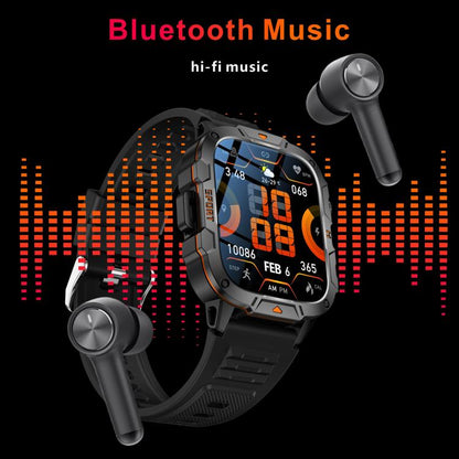 QX12 1.96-inch IPS Display Outdoor Sports IP68 Smart Watch with Flashlight